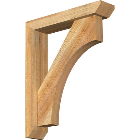 Ekena Millwork Westlake Slat Rough Sawn Bracket w/ Offset Brace, Western Red Cedar, 4"W x 18"D x 22"H BKT0402X18X22WTL06RWR